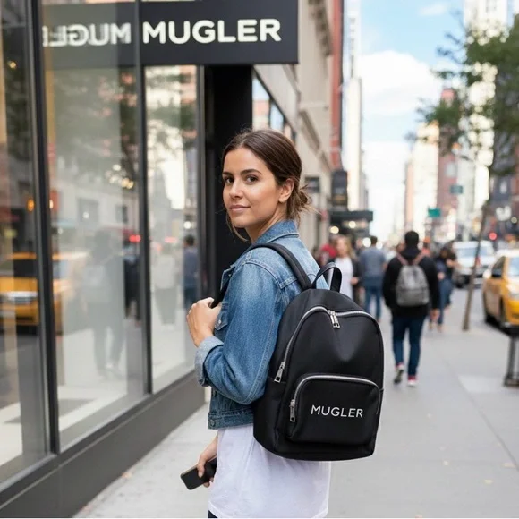 Mugler Black Urban Backpack - Picture 1 of 3